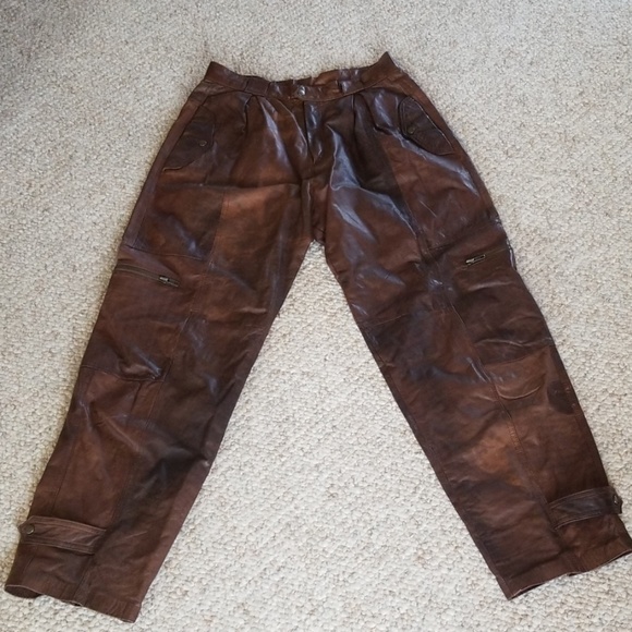 Avanti Brown Leather Pants - Picture 9 of 16